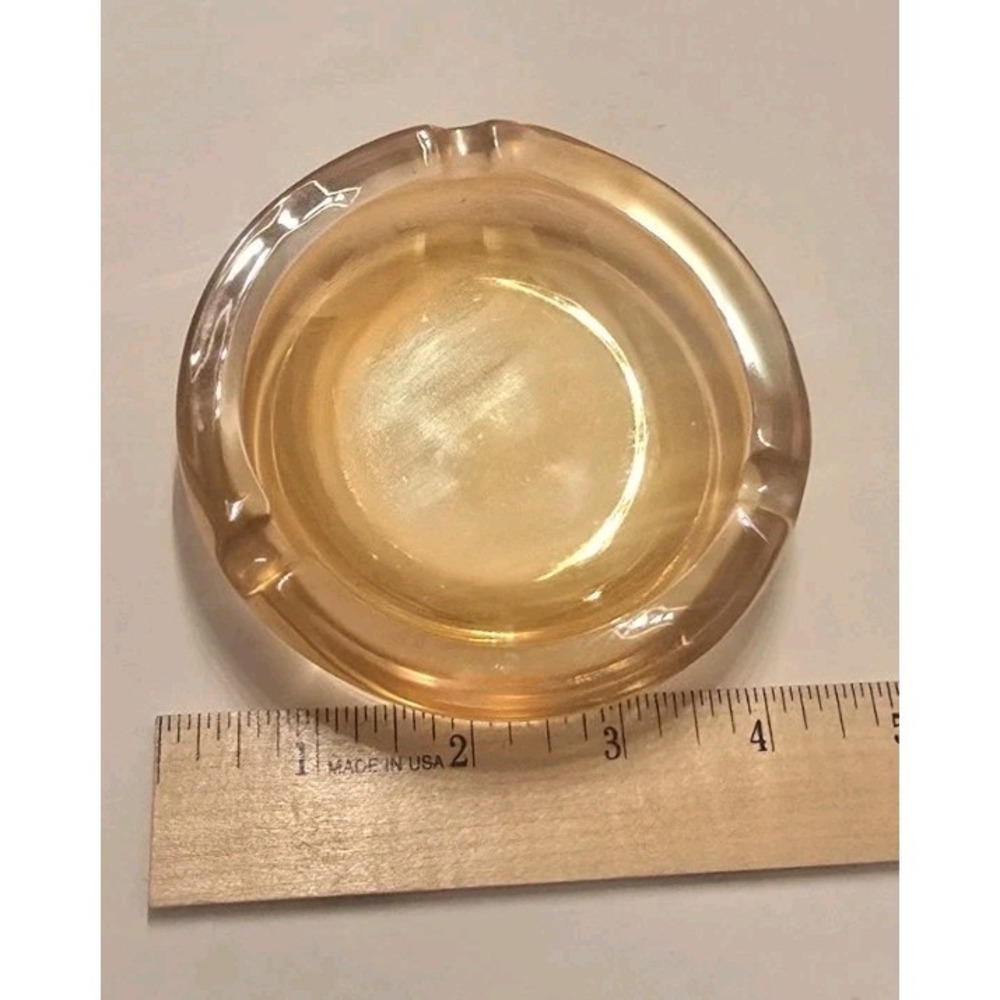 Vintage Peach Iridescent Glass Ash Tray 1960s Perfect Condition - Picture 3 of 4